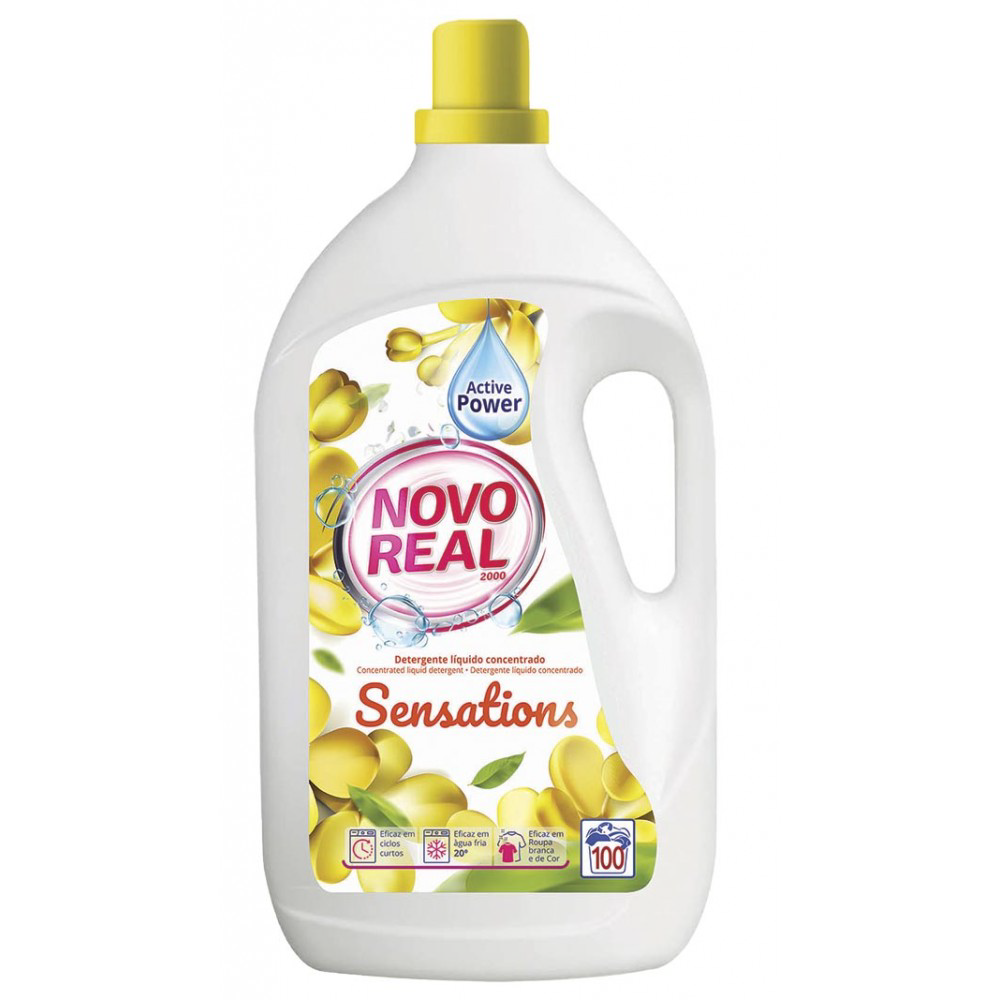 Novo Real Detergente Liquido Roupa Sensations 100 Doses