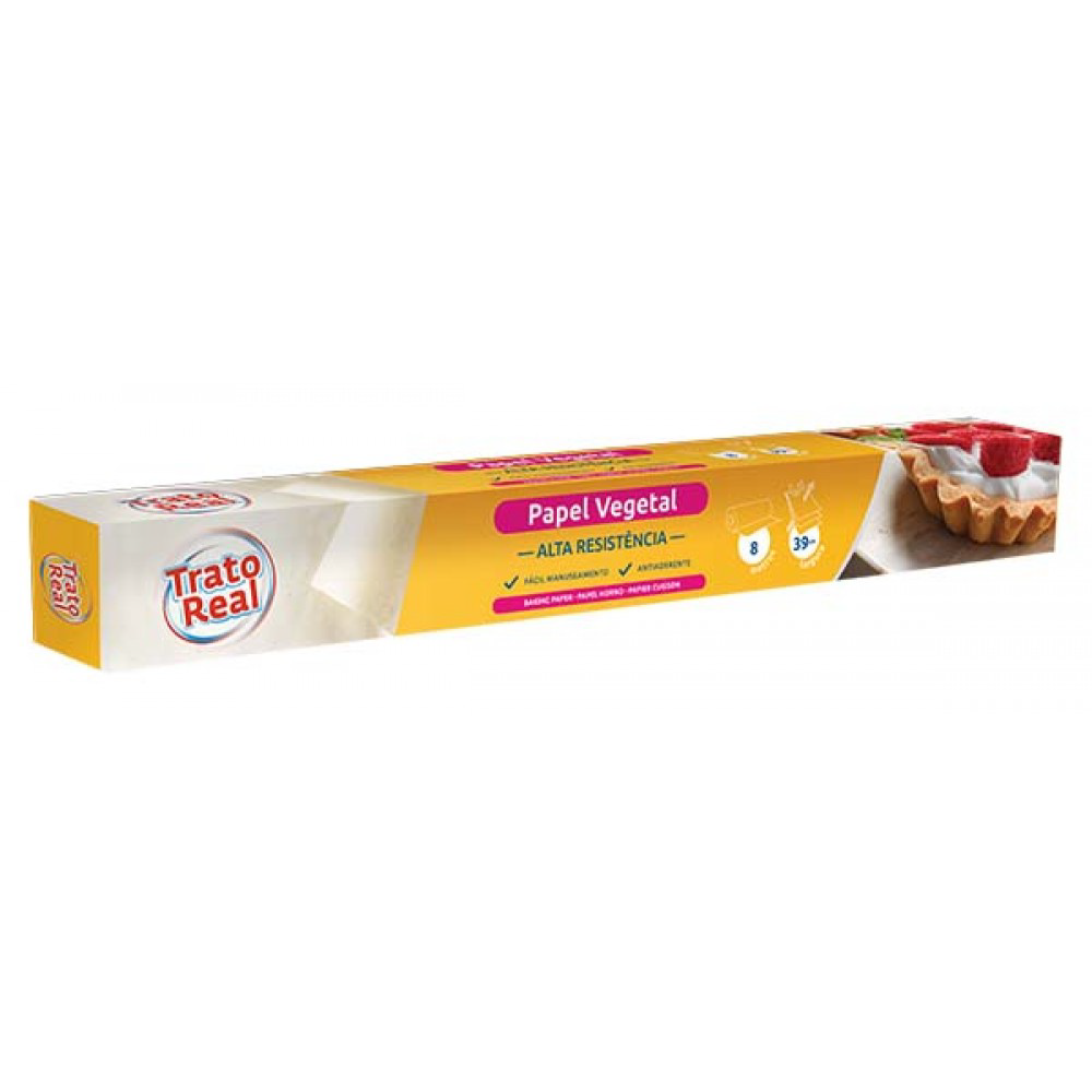 Trato Real Papel Vegetal Rolo 39cmx8m