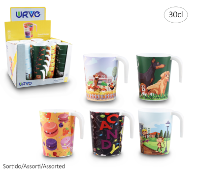 Caneca Plastico 30cl Sortida