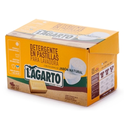 Lagarto detergente pastilhas sabao natural 20un