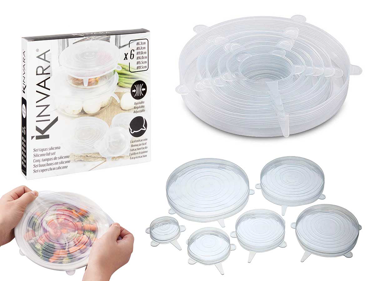 Kinvara Conj 6 Tampas Silicone Transparente