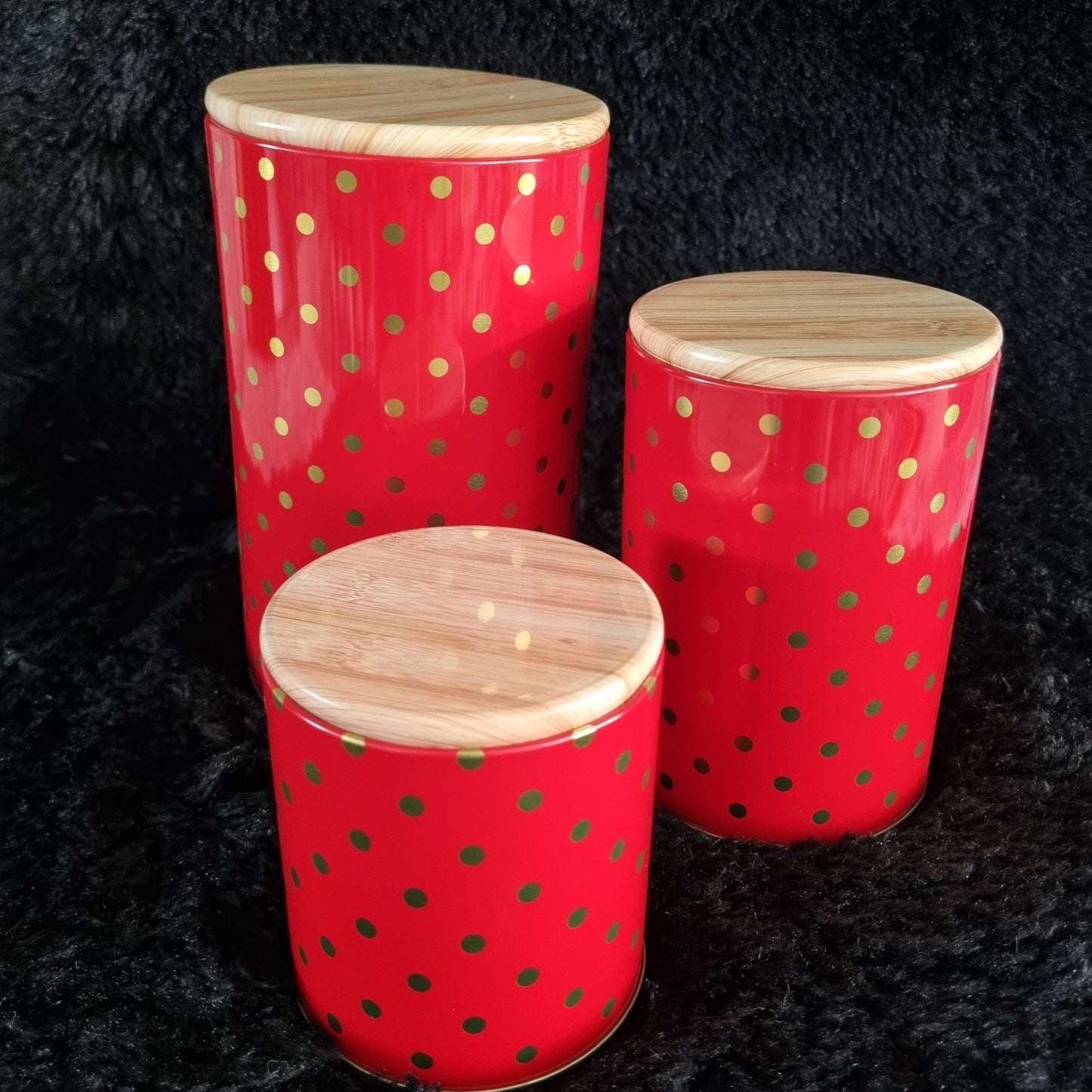 Conj 3 Latas Red Vermelho E Dourado