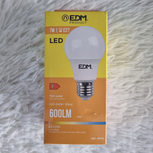 Edm Lampada Led Standard E27 7w 580lm 3200k Luz Quente