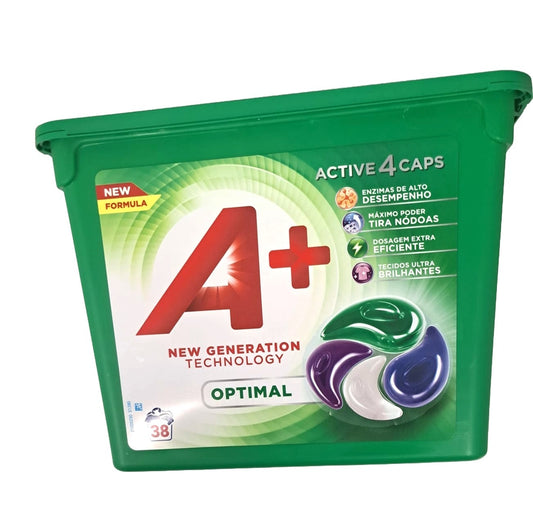 A+ Detergente. Máq. Roupa Optimal 4em1 (38 cápsulas)