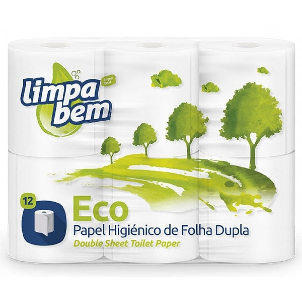 Limpa Bem Papel Higiénico Eco 2F Pack (12Rolos)