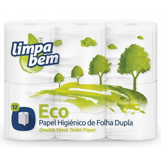 Limpa Bem Papel Higiénico Eco 2F Pack (12Rolos)