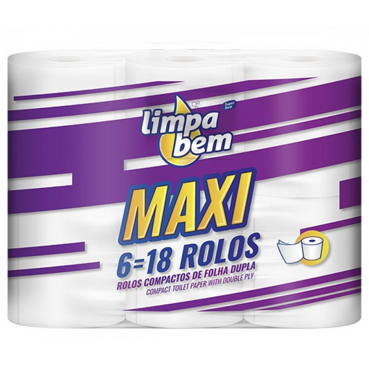Limpa Bem Papel Higiénico Maxi 6=18 (6 Rolos)