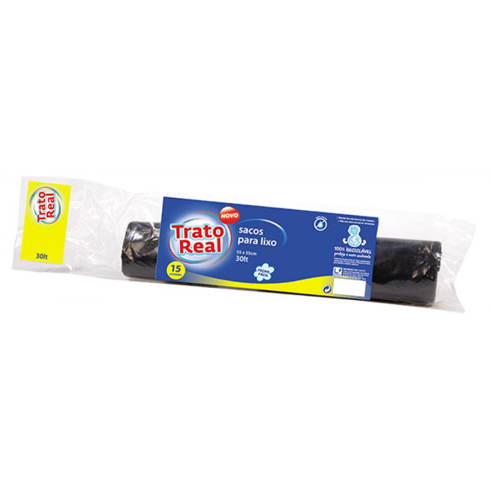 Trato Real Sacos Lixo Pretos 30L