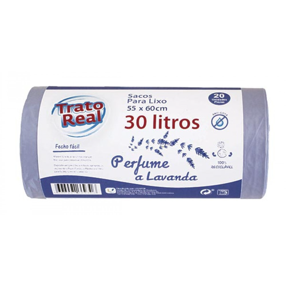 Trato Real Sacos Lixo Fecho Facil Lavanda 30L (20unidades)