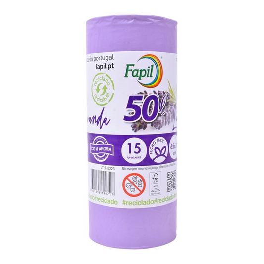Sacos Lixo Perfumados 50lts (15uni) Lavanda