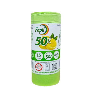 Fapil Sacos do Lixo 50 litros Limão (15 unidades)