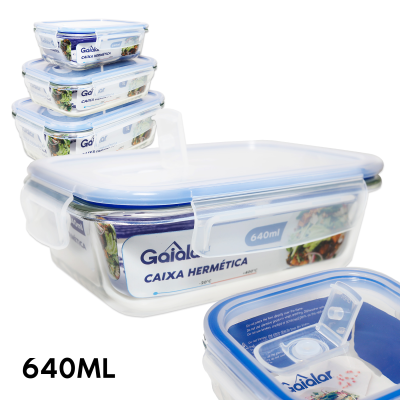 Gaialar Caixa Hermética c/Resp. Rectangular 640ml REF 09498