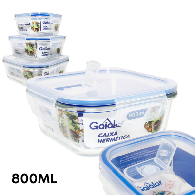 Gaialar Caixa Hermética c/Resp. Quadrada 800ml REF 09500