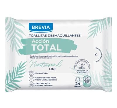 Brevia Toalhitas Desmaquilhantes Acção Total (24 unidades)