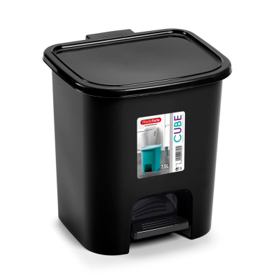 PlasticForte balde do lixo c/ pedal 7,5l ref. 1197802 preto