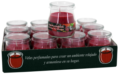 Vela copo vidro Frutos Vermelhos