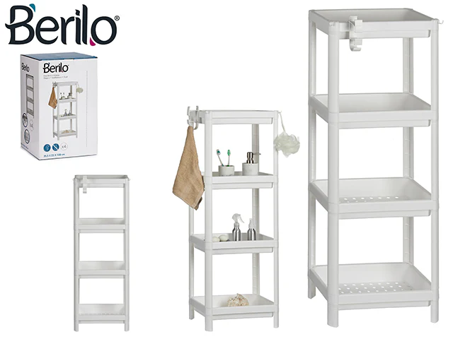 Berilo Estante Plastico Branca 4 Prateleiras