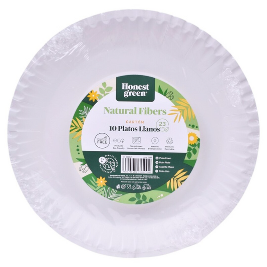 Prato Cartao Biodegradavel 23cm (10 Unid)