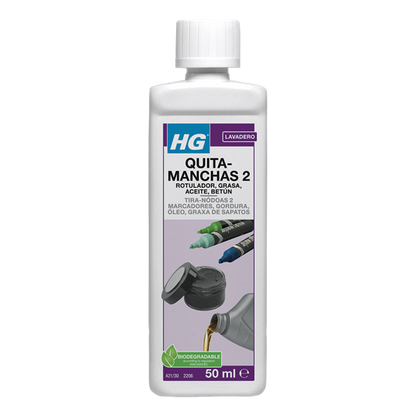 HG Stain Remover No. 2 - Stain Remover for Grease Caused by Markers, Fats, Oils and Greases for Use on Clothing