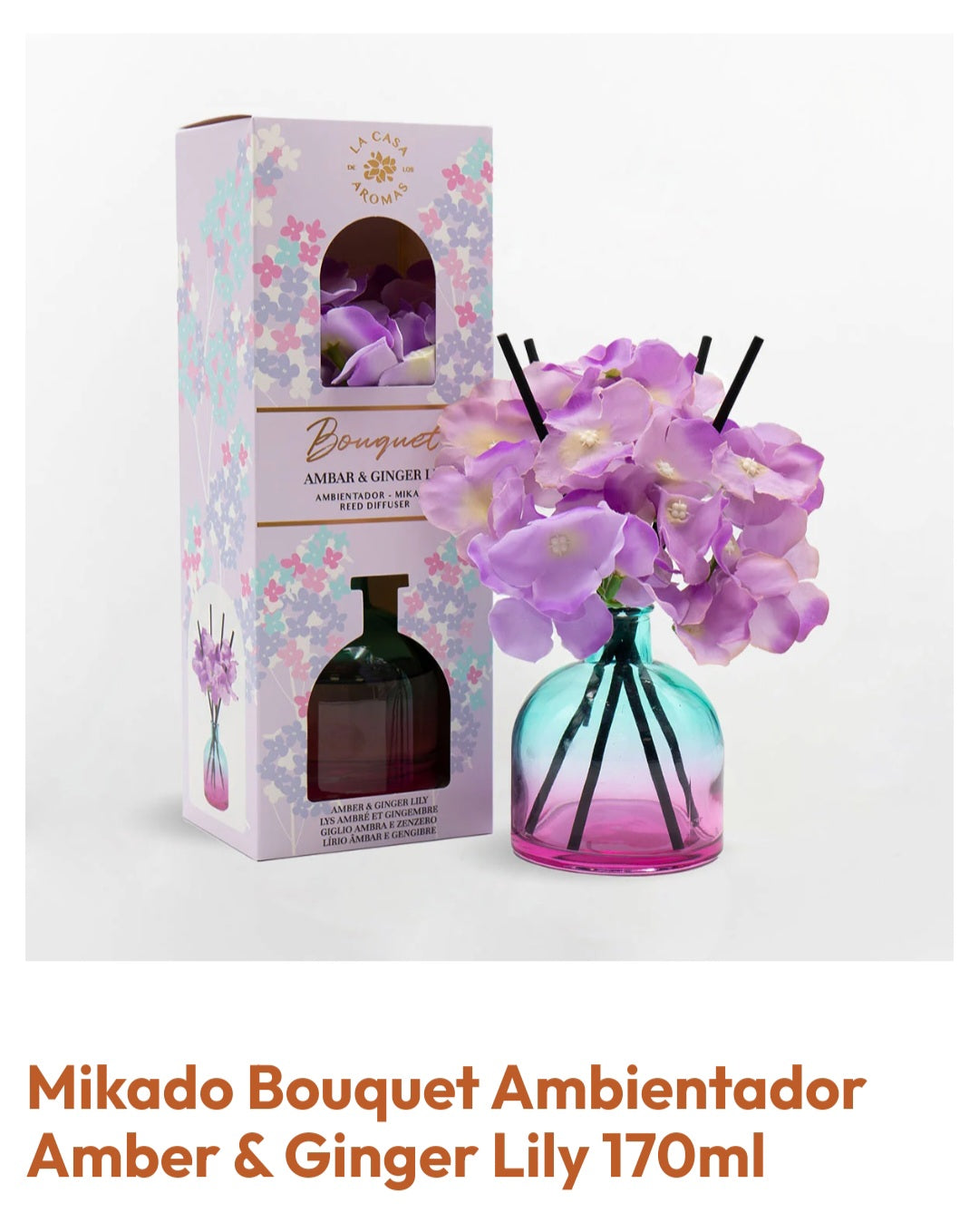 La Casa de Los Aromas Mikado Bouquet Flower Ambar & Ginger Lily 170ml