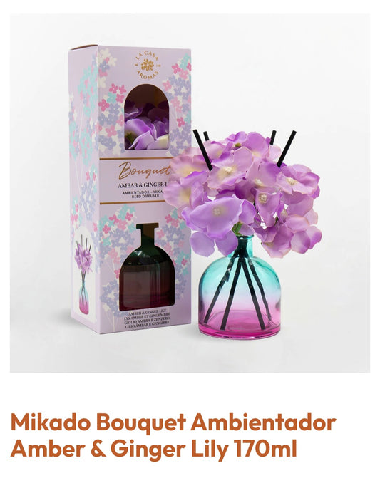 La Casa de Los Aromas Mikado Bouquet Flower Ambar & Ginger Lily 170ml