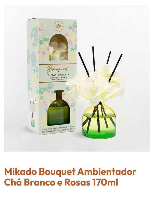 La Casa de Los Aromas Mikado Bouquet Flower Chá Branco & Rosas 170ml