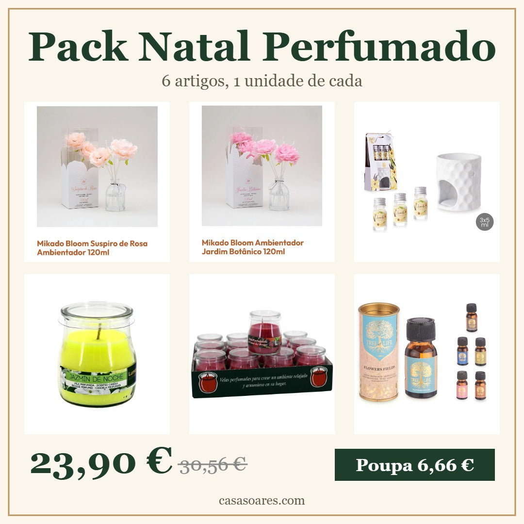Pack Natal Perfumado: 6 artigos, 1 unidade de cada, por 23,90 euros