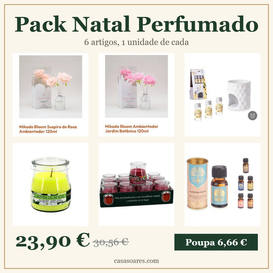 Pack Natal Perfumado: 6 artigos, 1 unidade de cada, por 23,90 euros