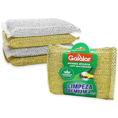 Gaialar Pack 4 Esfregao Ouro/Prata